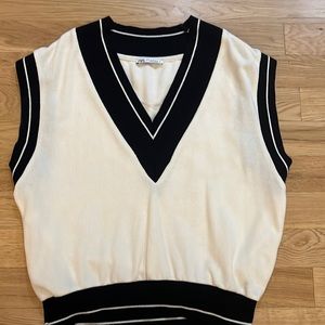 Zara blue and white sweater vest